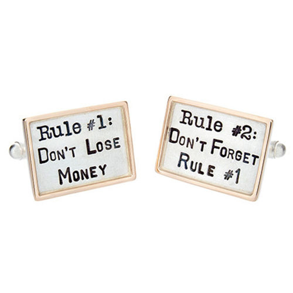 Picture of Silver with 14k Gold Rim Rule #1 & #2 Cuff Links