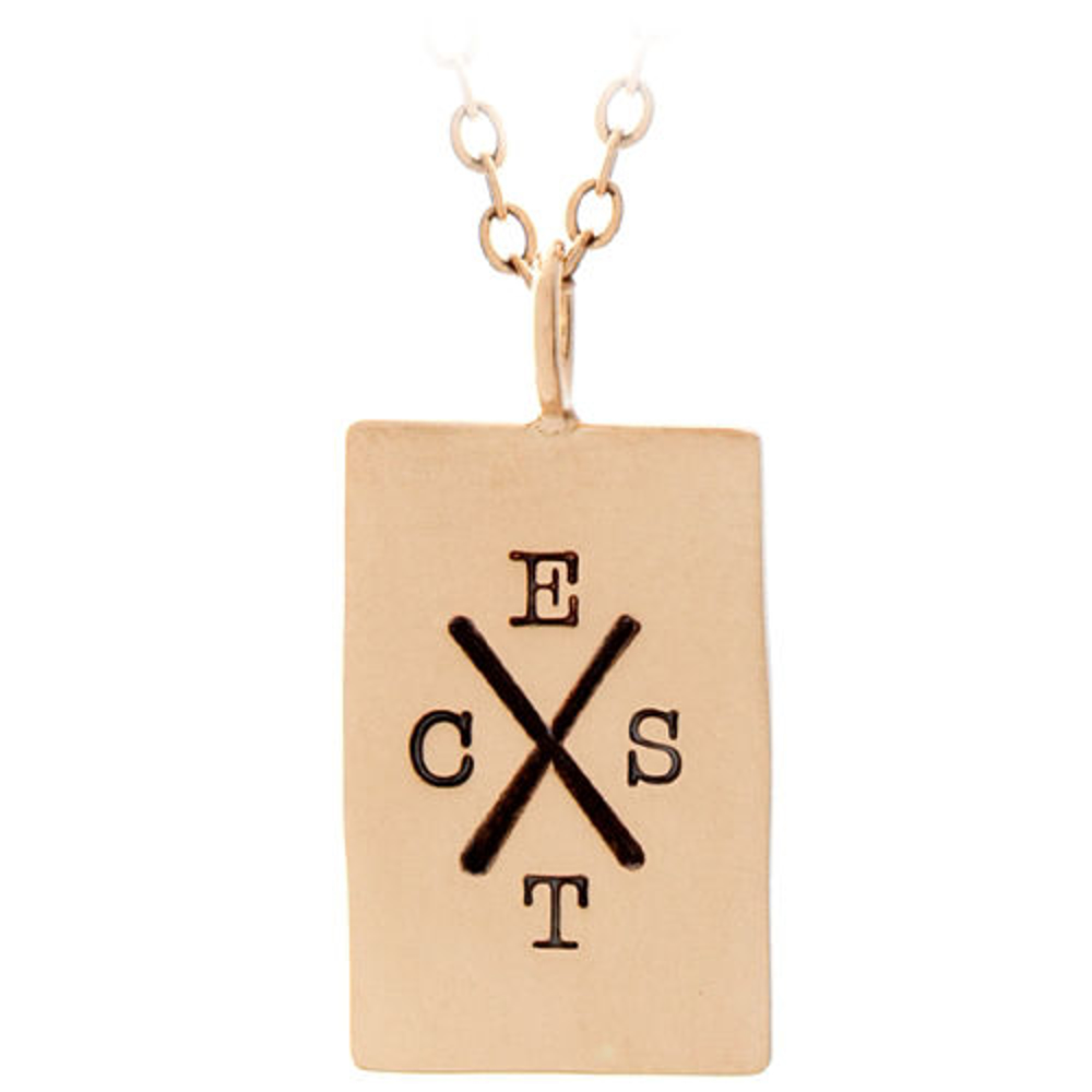 Picture of 14k Gold Rectangle Initial Charm