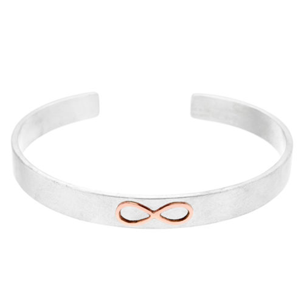 Picture of Wide Sterling Silver Cuff Bracelet with 14k Infinity