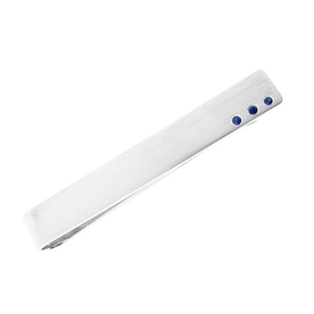 Picture of Sterling Silver Tie Clip with Diamond Birthstones