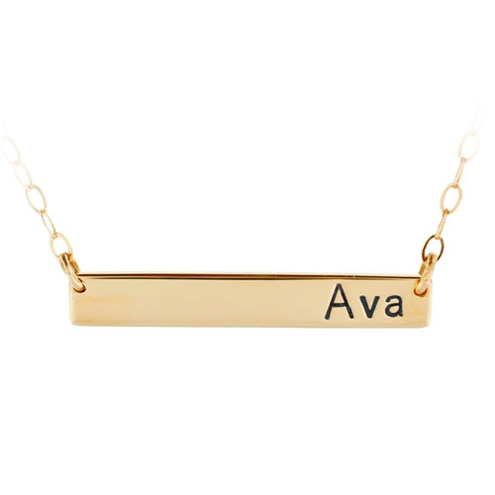 custom 14k gold nameplate necklace engraved name