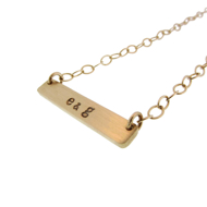 gold nameplate necklace personalized minimal bar necklace