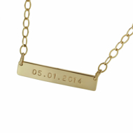 engraved gold nameplate necklace with date personalized jewelry