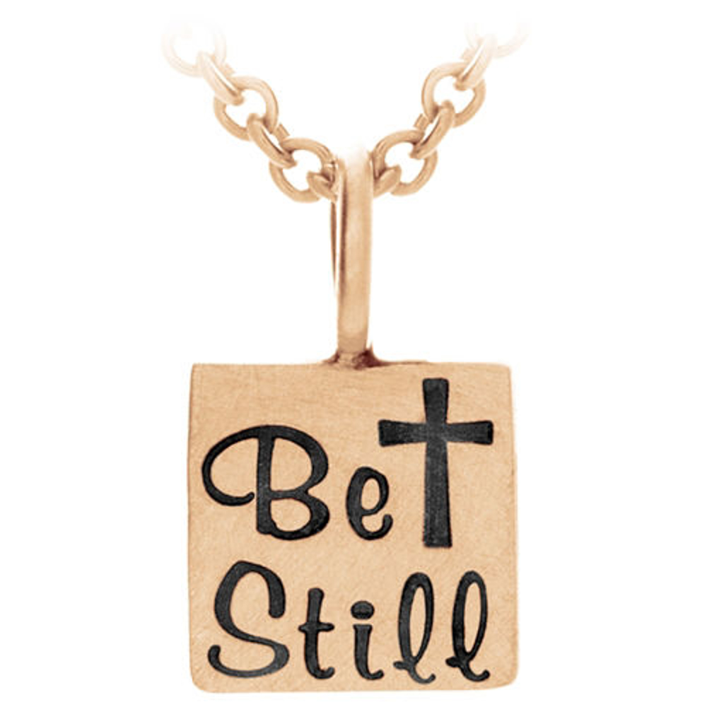 Picture of 14K Gold Square Charm Necklace