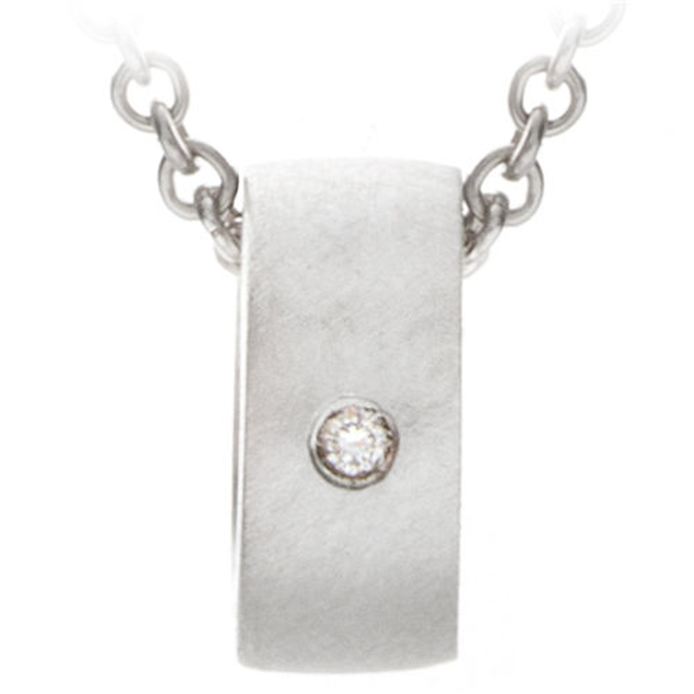 Picture of Sterling Silver Birthstone Loop Charm Necklace - Mini Ring Necklace