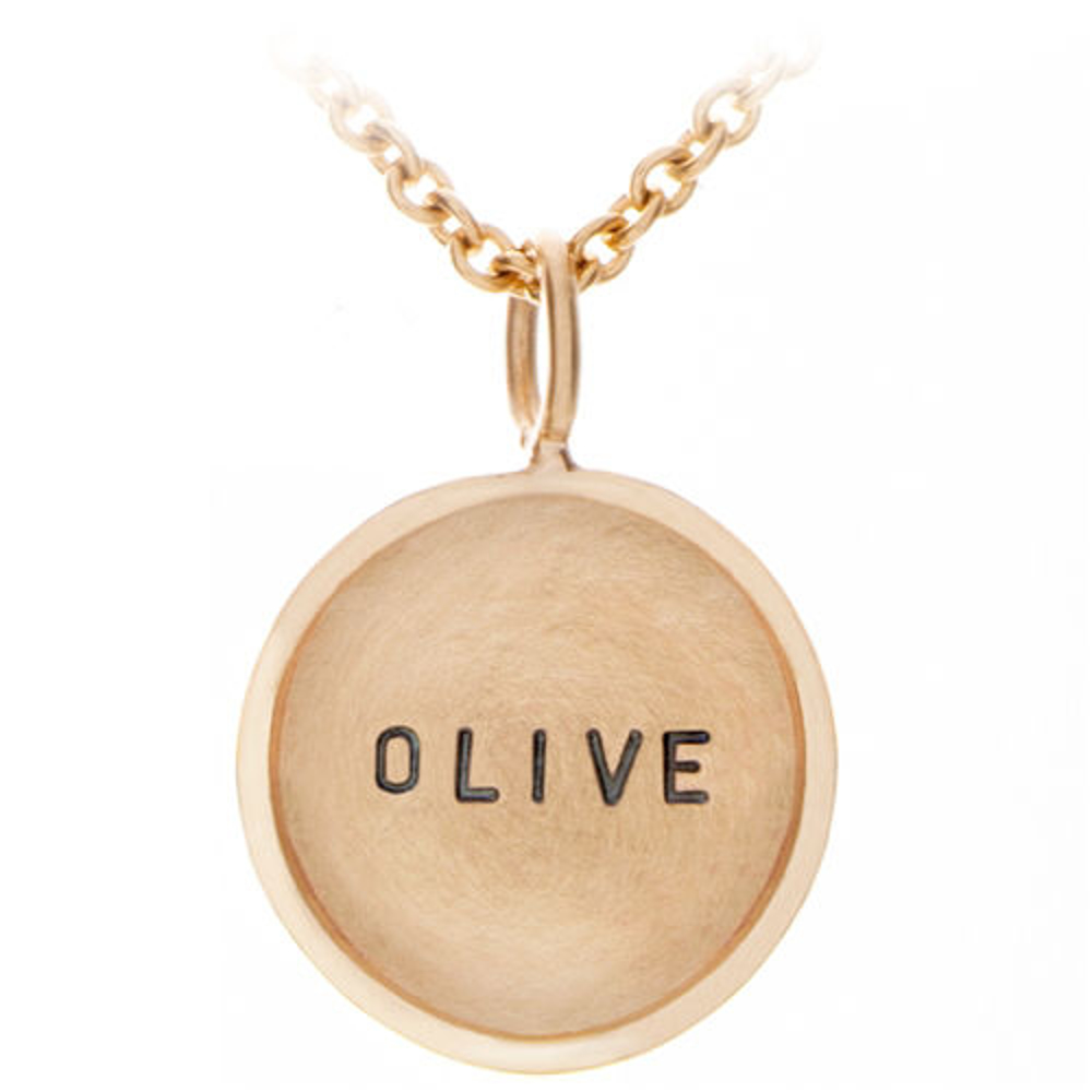 Handmade 14K Solid Gold Personalized Jewelry - 5/8" Diameter, Customizable with Initials, Names, Dates and Symbols