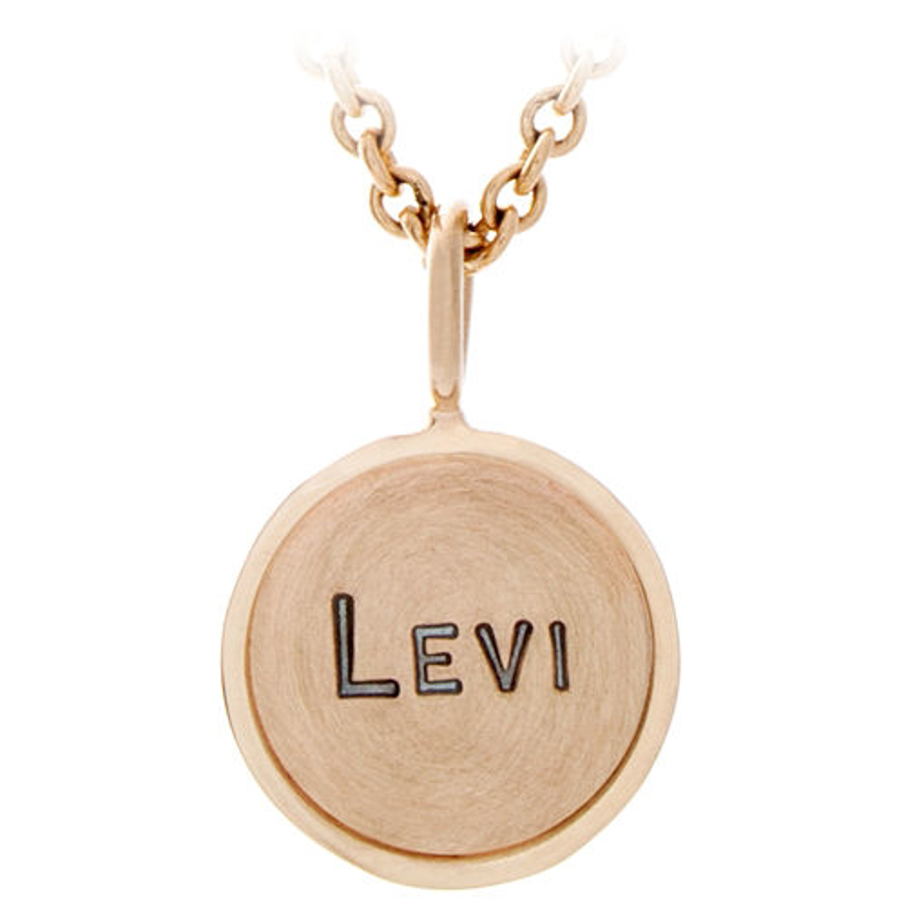 Picture of Mom's Golden Embrace: Engraved 14K Gold Round Charm with Gold Frame