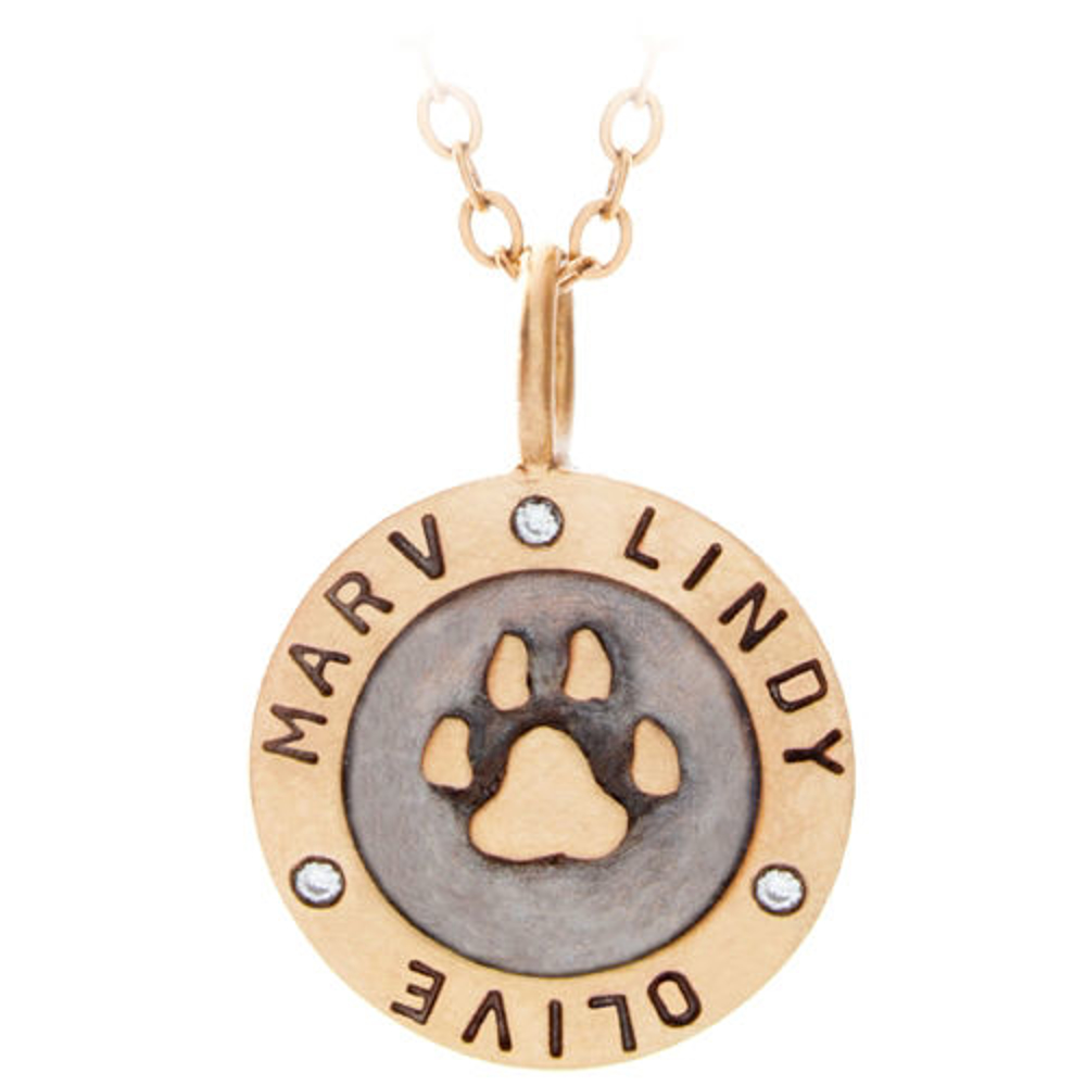 Picture of Gold Paw Print Necklace
