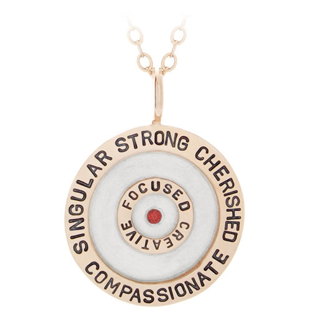 Picture of Bullseye Sterling Silver Charm with 14K Gold Rim