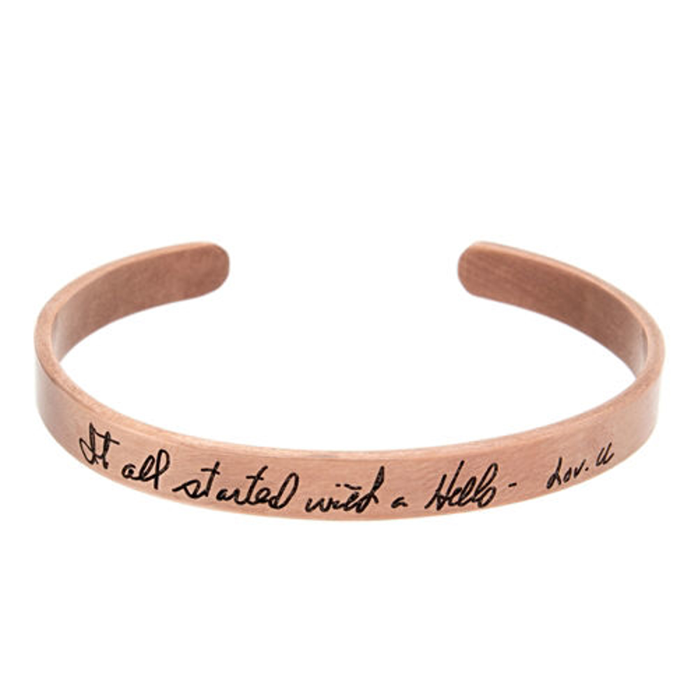 Picture of 14K Rose Gold Handwritten Cuff Bracelet