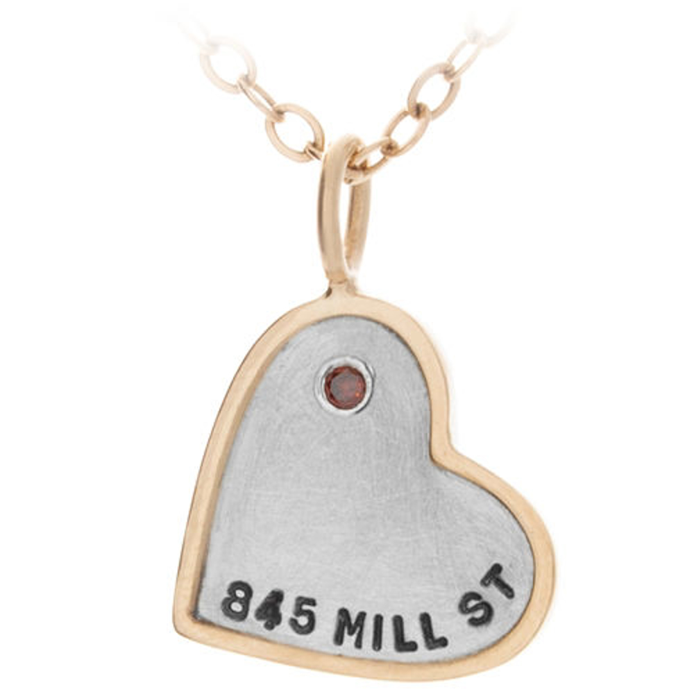 Picture of Silver with 14k Rim heart Charm