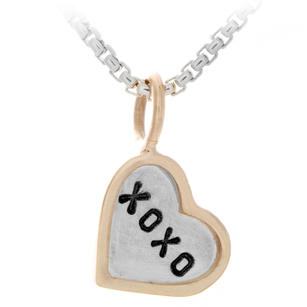 Silver Heart Gold Rim