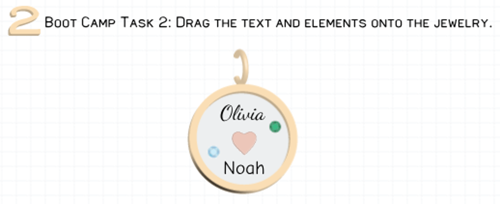 Picture of Task 2 - Drag text and elements onto the jewelry