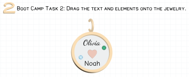 Picture of Task 2 - Drag text and elements onto the jewelry