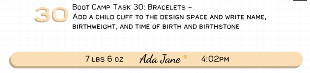 Picture of Task 30 - Add child cuff