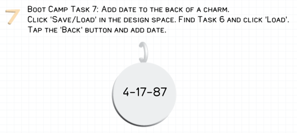 Picture of Task 7 - Add a date to the back of a charm