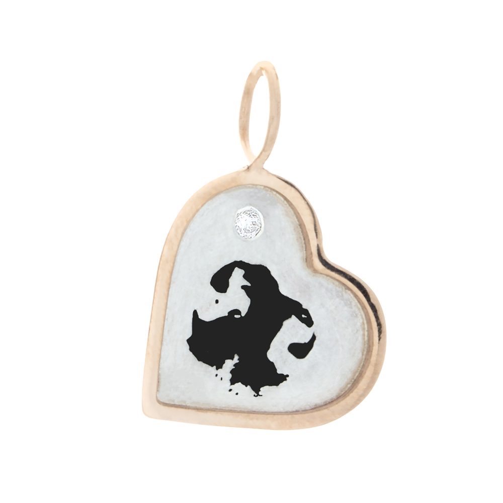 Picture of Silver with 14k Rim Dog Nose Charm