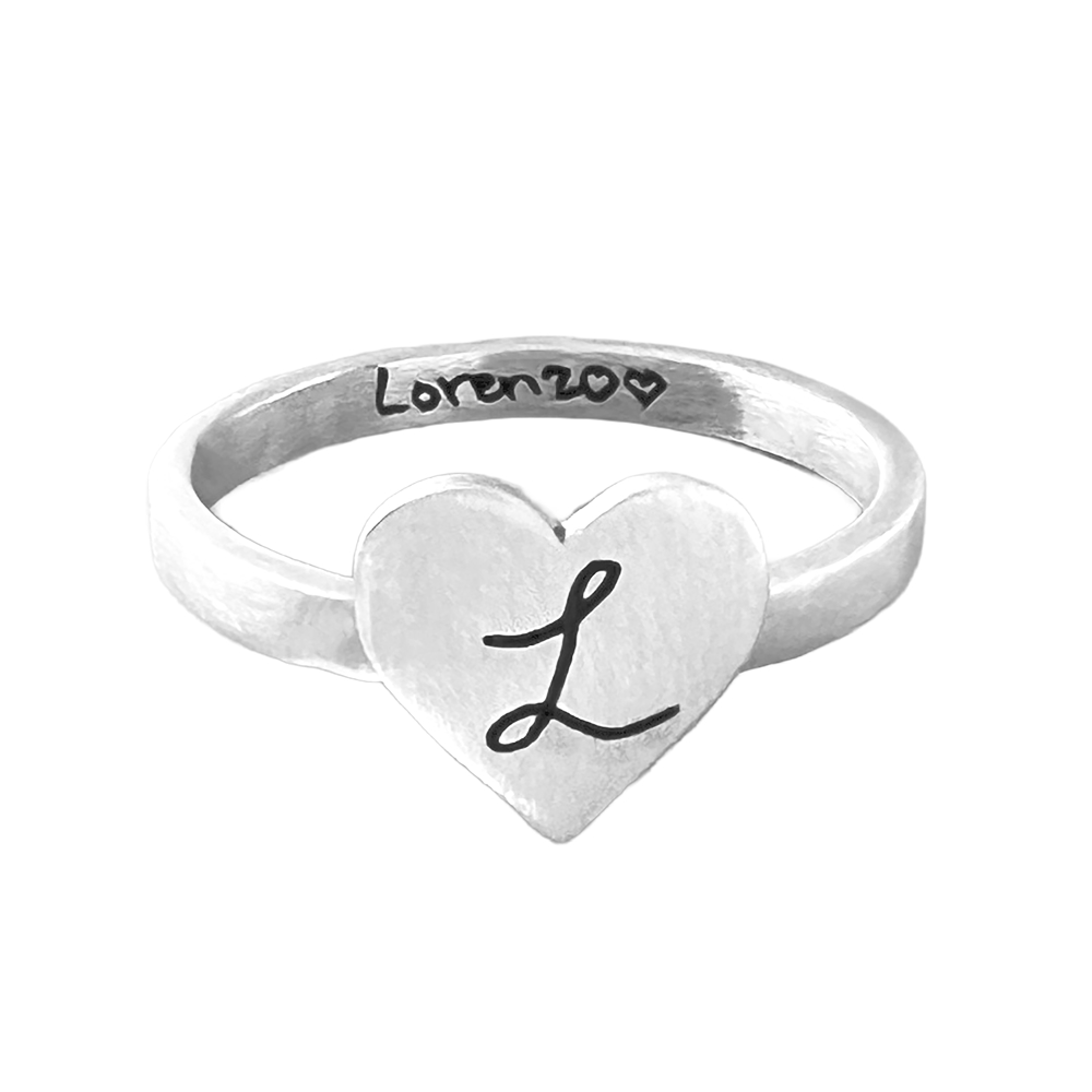 Heart Initial Ring
