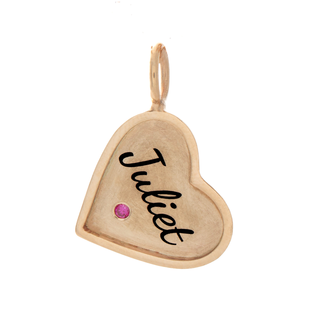 Picture of 14K Gold Diamond Heart Name Charm